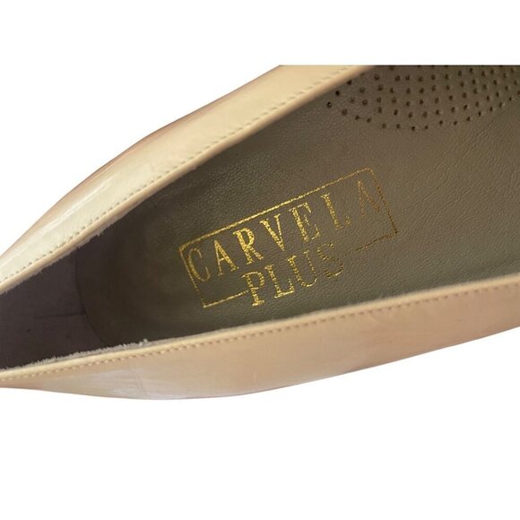 Carvela Plus womens shoes cream all leather pump 2’ block heel - Picture 2 of 10